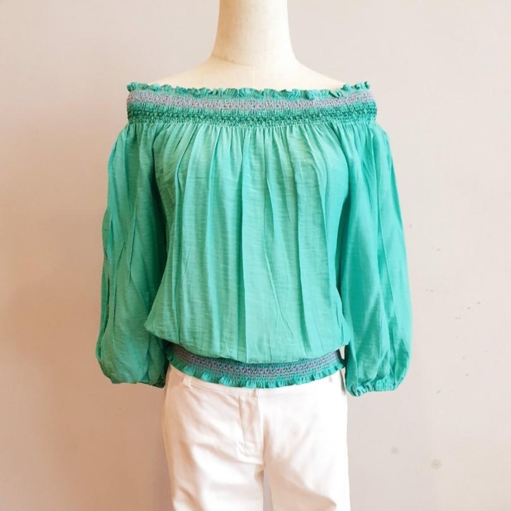 iRoo Green Off-Shoulder Blouse